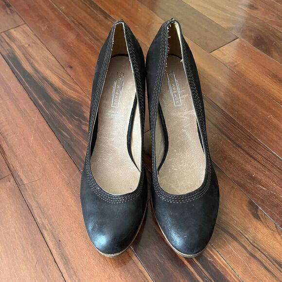 5th Avenue Leather Pumps Heels Shoes Dark Brown Contrast Stitching 7.5 Workwear - Picture 7 of 13